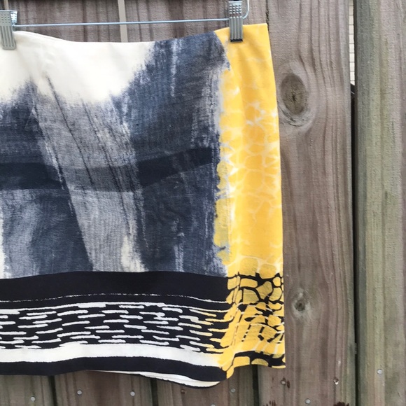 Elie Tahari Cream/Yellow/Blue Skirt - Size 2 - Picture 5 of 6